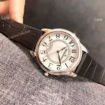 Replica Jaeger leCoultre Ladies Watch White MOP Dial Black Leather Band